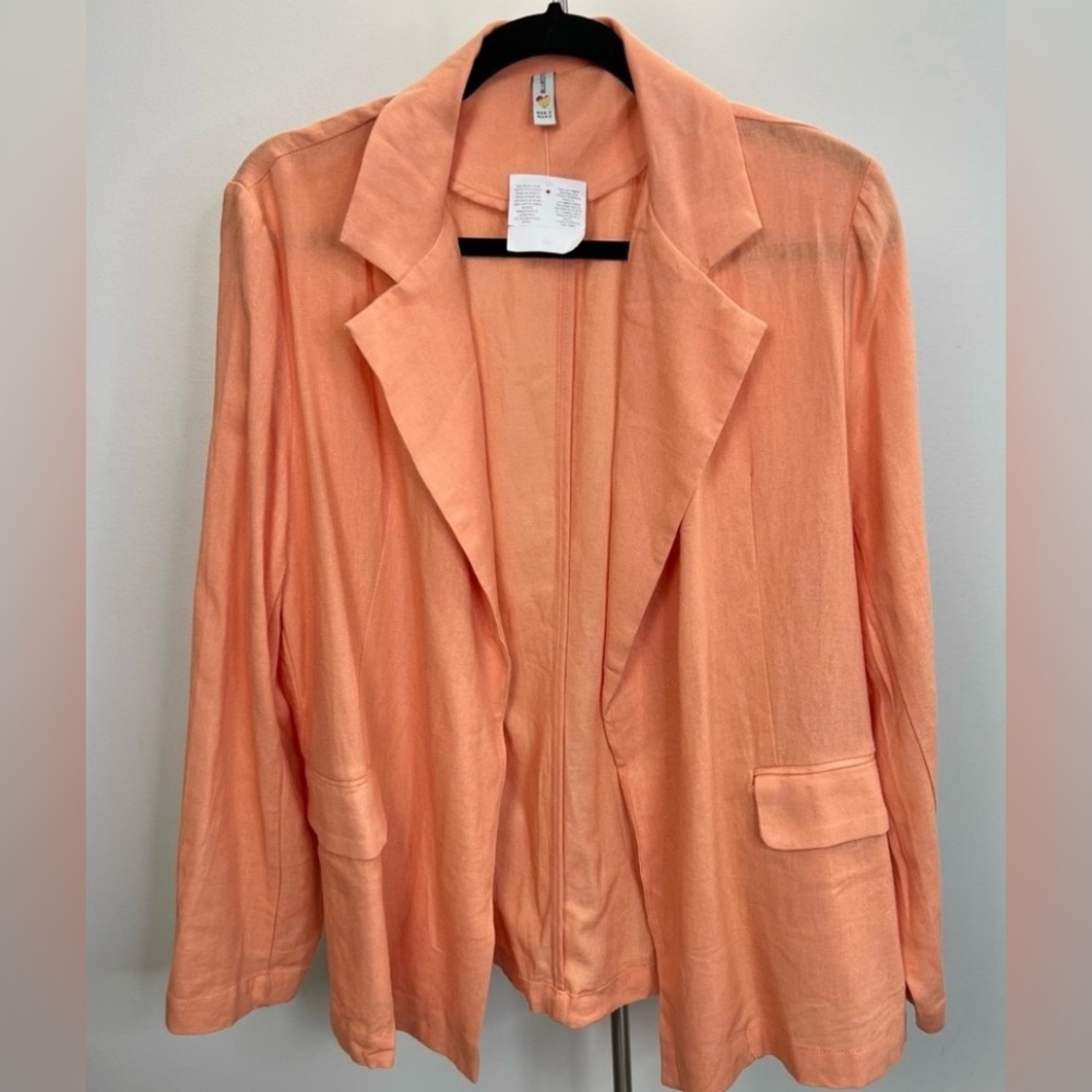 LAST CHANCE - til the wknd - BlueSteel peachy unstructured linen blazer